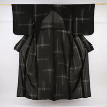 画像をギャラリービューアに読み込む, 【中古】長尺 洗える夏着物 小紋『和物語』かすれ十字 黒 化繊着物 カジュアル 身丈162.5cm 裄丈66cm KB7-120
