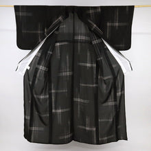 画像をギャラリービューアに読み込む, 【中古】長尺 洗える夏着物 小紋『和物語』かすれ十字 黒 化繊着物 カジュアル 身丈162.5cm 裄丈66cm KB7-120
