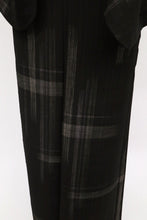 画像をギャラリービューアに読み込む, 【中古】長尺 洗える夏着物 小紋『和物語』かすれ十字 黒 化繊着物 カジュアル 身丈162.5cm 裄丈66cm KB7-120
