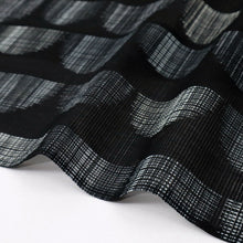画像をギャラリービューアに読み込む, 【中古】長尺 洗える夏着物 絽 山本寛斎 小紋 カジュアル かすれ格子半円繋 身丈166.5cm 裄丈67.5cm 黒 KB7-42
