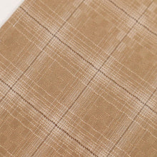 画像をギャラリービューアに読み込む, 【中古】特選 紬 十日町 綾織『格子のクロス』カジュアル 濃淡茶色 身丈167.5cm 裄丈68cm 袷正絹着物 KC1-14
