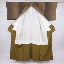 画像をギャラリービューアに読み込む, 【中古】長尺 小紋 大小霰のグラデーションのライン カジュアル 濃茶 身丈173cm 裄丈68cm 袷正絹着物 KC4-42
