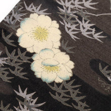 画像をギャラリービューアに読み込む, 【中古】長尺 洗える夏着物 小紋 ブランド『古今』エ霞笹桜 濃茶 化繊着物 カジュアル 身丈162.5cm 裄丈66cm KC7-53
