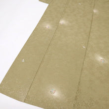 画像をギャラリービューアに読み込む, 【中古】単衣 小紋 作家物 ふわり蛍ぼかしに花の丸 落款有 利休茶色緑 カジュアル 身丈160.5cm 裄丈68cm 単衣着物 KG6-11
