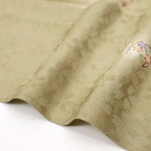 画像をギャラリービューアに読み込む, 【中古】単衣 小紋 作家物 ふわり蛍ぼかしに花の丸 落款有 利休茶色緑 カジュアル 身丈160.5cm 裄丈68cm 単衣着物 KG6-11
