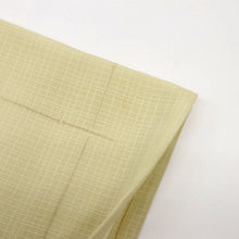 画像をギャラリービューアに読み込む, 【中古】洗える夏着物『紅梅』小紋 格子に桜笹竹の丸 カジュアル 木蘭色 身丈157cm 裄丈66cm 化繊着物 KG7-63
