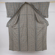 画像をギャラリービューアに読み込む, 【中古】新品 長尺 単衣 木綿着物 細やかヘリンボンの格子 グレー多色 カジュアル 身丈165cm 裄丈70cm 単衣着物 KH8-8

