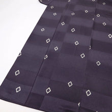 画像をギャラリービューアに読み込む, 【中古】長尺 特選 小紋 小さな菱模様 黒紅色 カジュアル 市松地紋 身丈160cm 裄丈63.5cm 袷正絹着物 KP3-5
