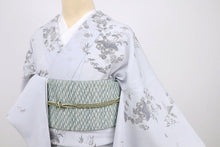 画像をギャラリービューアに読み込む, 【中古】長尺 洗える夏着物 絽 小紋 茶屋辻模様 カジュアル 淡い藤色 身丈164cm 裄丈66.5cm 化繊着物 KP6-13
