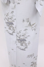 画像をギャラリービューアに読み込む, 【中古】長尺 洗える夏着物 絽 小紋 茶屋辻模様 カジュアル 淡い藤色 身丈164cm 裄丈66.5cm 化繊着物 KP6-13
