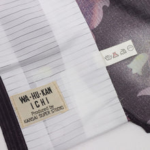 画像をギャラリービューアに読み込む, 【中古】長尺 洗える夏着物 小紋『和風館ICHI』鈴蘭花模様 紫黒鳶 化繊着物 カジュアル 身丈165.5cm 裄丈67cm KP7-87
