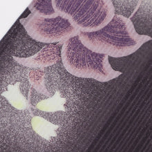 画像をギャラリービューアに読み込む, 【中古】長尺 洗える夏着物 小紋『和風館ICHI』鈴蘭花模様 紫黒鳶 化繊着物 カジュアル 身丈165.5cm 裄丈67cm KP7-87

