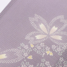 画像をギャラリービューアに読み込む, 【中古】夏着物『絽』小紋 桜に小花の市松舞う花びら模様 カジュアル 薄色 身丈152cm 裄丈64.5cm 正絹着物 KP8-5
