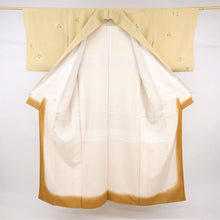 画像をギャラリービューアに読み込む, 【中古】長尺 特選 小紋 小さな花唐草模様 飴色ベージュ カジュアル 身丈163.5cm 裄丈65.5cm 袷正絹着物 KY2-8
