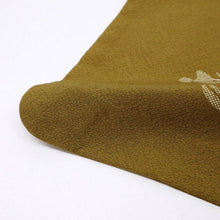 画像をギャラリービューアに読み込む, 【中古】単衣 長尺 小紋 花うさぎ江戸小紋柄 シンプル飛び柄 からし色 黄土色 黄色 ふだん着物洗替えに♪ カジュアル 身丈166cm 裄丈68cm 正絹 KY4-47
