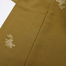 画像をギャラリービューアに読み込む, 【中古】単衣 長尺 小紋 花うさぎ江戸小紋柄 シンプル飛び柄 からし色 黄土色 黄色 ふだん着物洗替えに♪ カジュアル 身丈166cm 裄丈68cm 正絹 KY4-47

