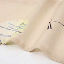 画像をギャラリービューアに読み込む, 【中古】長尺 洗える夏着物 涼感小紋 肌色 カジュアル 雪輪に木賊と蜻蛉 身丈165cm 裄丈68cm 化繊着物 KY9-3
