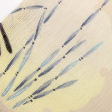 画像をギャラリービューアに読み込む, 【中古】長尺 洗える夏着物 涼感小紋 肌色 カジュアル 雪輪に木賊と蜻蛉 身丈165cm 裄丈68cm 化繊着物 KY9-3
