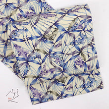 画像をギャラリービューアに読み込む, 【中古】名古屋帯 桔梗つなぎ型染め 白ちりめん地 カジュアル 普段着に 長さ374cm 帯巾31cm 正絹着物 NS5-13
