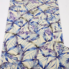 画像をギャラリービューアに読み込む, 【中古】名古屋帯 桔梗つなぎ型染め 白ちりめん地 カジュアル 普段着に 長さ374cm 帯巾31cm 正絹着物 NS5-13
