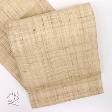 画像をギャラリービューアに読み込む, 【新品】夏の麻『長沙上布』名古屋帯 スクイ手織り 横段 カジュアル 生成り色 長さ378cm 帯巾30.5cm 着物 NY5-43
