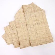 画像をギャラリービューアに読み込む, 【新品】夏の麻『長沙上布』名古屋帯 スクイ手織り 横段 カジュアル 生成り色 長さ378cm 帯巾30.5cm 着物 NY5-43
