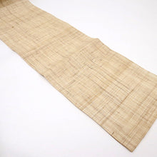 画像をギャラリービューアに読み込む, 【新品】夏の麻『長沙上布』名古屋帯 スクイ手織り 横段 カジュアル 生成り色 長さ378cm 帯巾30.5cm 着物 NY5-43
