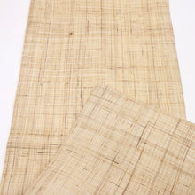 画像をギャラリービューアに読み込む, 【新品】夏の麻『長沙上布』名古屋帯 スクイ手織り 横段 カジュアル 生成り色 長さ378cm 帯巾30.5cm 着物 NY5-43
