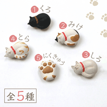 画像をギャラリービューアに読み込む, 【猫と肉球の帯留め】信楽焼 かわいい おしゃれ小物 帯かざり コーディネート ハンドメイド 手作り 二分紐 三分紐 ねこ にくきゅう おびどめ　着物 浴衣 小紋 着付 帯 ネコ

