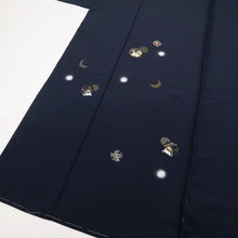 画像をギャラリービューアに読み込む, 【仮絵羽】付下げ 刺繍 蛍ぼかしに月うさぎ模様 フォーマル 略礼装 濃紺ネイビー 和装 袷正絹着物 SA10-13
