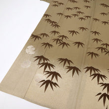 画像をギャラリービューアに読み込む, 【未使用品】長尺『撫松庵』洗える♪単衣着物 カジュアル 付下げ 竹縞に雀 身丈166.5cm 裄丈68cm 化繊 SC9-2
