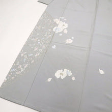 画像をギャラリービューアに読み込む, 【中古】刺繍 付下げ『山口美術織物』蘭に花唐草 セミフォーマル グレー 身丈160.5cm 裄丈69cm 袷正絹着物 SH10-26 msize
