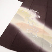画像をギャラリービューアに読み込む, 【中古】豪華刺繍 付下げ 宝相華の花束模様 フォーマル 黒鳶色 紫 略礼装 身丈153.5cm 裄丈65cm 袷正絹着物 SP11-1 ssize
