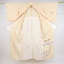 画像をギャラリービューアに読み込む, 【中古】単衣 付下げ シンプル 霞に吉祥文松竹梅秋草 肌色 正絹着物 カジュアル 身丈162.5cm 裄丈68cm ST9-10
