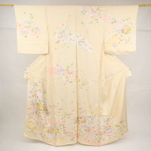 画像をギャラリービューアに読み込む, 仮絵羽 訪問着 吉祥文松竹梅華麗なる花々 フォーマル 淡い肌色 和装 きもの 袷正絹着物 SY9-14
