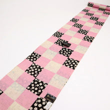 画像をギャラリービューアに読み込む, 反物 『源氏物語謹製』綿麻 麻ものがたり格子梅花模様 長さ12m 反巾37cm ピンク×ベージュ カジュアル お仕立て可 反24-161
