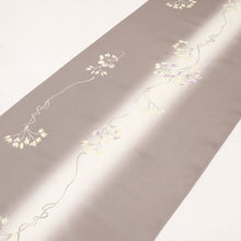 画像をギャラリービューアに読み込む, 夏着物 反物 『絽』高級ちりめん 小紋 花模様 紫鼠 正絹 カジュアル お仕立て可 反24-207
