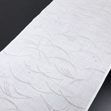 画像をギャラリービューアに読み込む, 麻襦袢 反物 夏の長襦袢『小千谷本麻織紋紗』白 露芝稲穂地紋 麻着物 反巾35cm お仕立て可 反24-304
