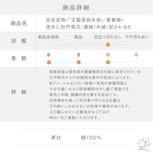 画像をギャラリービューアに読み込む, 浴衣反物 『正藍長板本染』流水に牡丹菊花 濃紺ネイビー 夏着物 木綿 反巾35cm カジュアル 普段着 反24-85

