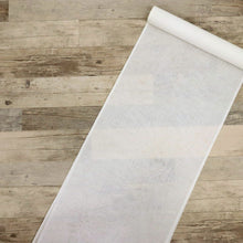 画像をギャラリービューアに読み込む, 反物 夏の紋紗 長襦袢 白 花の地紋 着物下 麻×化繊 交織 反巾36cm お仕立て可 反25-153
