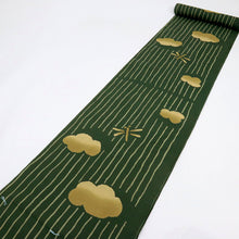 画像をギャラリービューアに読み込む, 浴衣反物 ブランド『ツモリチサト』縞に蜻蛉 緑 木綿 夏着物 反巾38cm 長さ12m カジュアル 普段着 お仕立て可 反25-160
