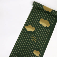 画像をギャラリービューアに読み込む, 浴衣反物 ブランド『ツモリチサト』縞に蜻蛉 緑 木綿 夏着物 反巾38cm 長さ12m カジュアル 普段着 お仕立て可 反25-160
