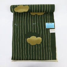 画像をギャラリービューアに読み込む, 浴衣反物 ブランド『ツモリチサト』縞に蜻蛉 緑 木綿 夏着物 反巾38cm 長さ12m カジュアル 普段着 お仕立て可 反25-160
