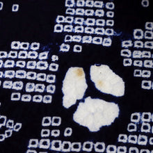 画像をギャラリービューアに読み込む, 手しぼり 浴衣反物 クレマチスの花模様 濃紺 木綿 反巾36cm カジュアル お仕立可 夏着物 反25-171
