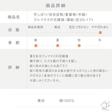 画像をギャラリービューアに読み込む, 手しぼり 浴衣反物 クレマチスの花模様 濃紺 木綿 反巾36cm カジュアル お仕立可 夏着物 反25-171
