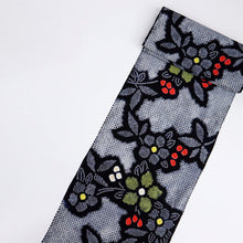 画像をギャラリービューアに読み込む, 手しぼり 浴衣反物 鮮やか花模様 濃紺 木綿 反巾35cm 長さ11.4m カジュアル お仕立可 夏着物 反25-173
