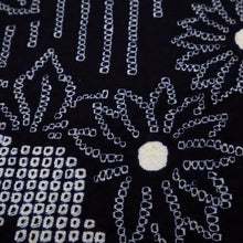 画像をギャラリービューアに読み込む, 手しぼり 浴衣反物 花々ライン 木綿 紺 木綿 反巾36cm 長さ12m カジュアル お仕立可 夏着物 反25-174
