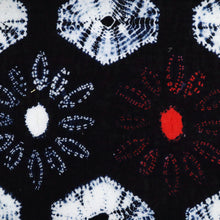 画像をギャラリービューアに読み込む, 手しぼり 浴衣反物 亀甲繋ぎ花模様 濃紺 木綿 反巾36cm カジュアル お仕立可 夏着物 反25-178
