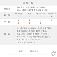 画像をギャラリービューアに読み込む, 浴衣反物 訳あり『綿絽』菱繋に小さな植物 白地×濃紺 木綿 夏着物 反巾35.5cm お仕立可［きものふりく］反26-158【古反】
