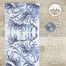画像をギャラリービューアに読み込む, 新品『竺仙』浴衣反物 注染 乱菊 コーマ地 白 木綿 長さ12m 反巾38cm カジュアル お仕立て可［きものふりく］反26-28
